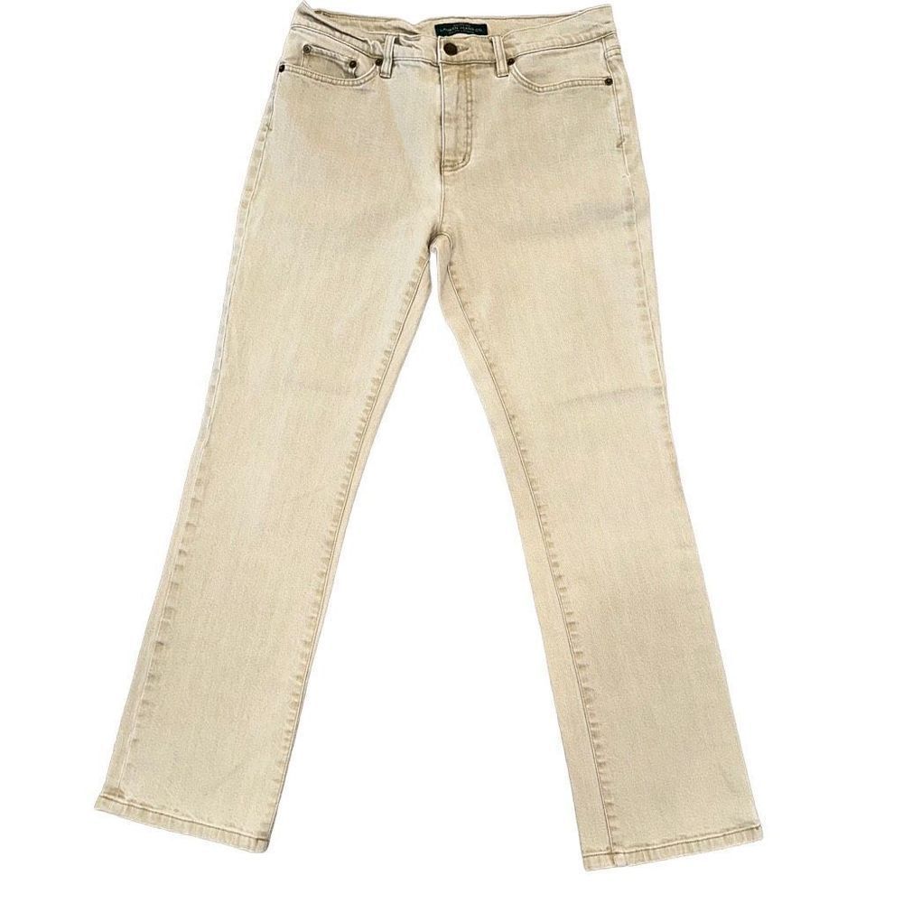 Lauren Ralph Lauren Womens 10 Vintage Beige Classic Straight‎ Jeans Quality Made
